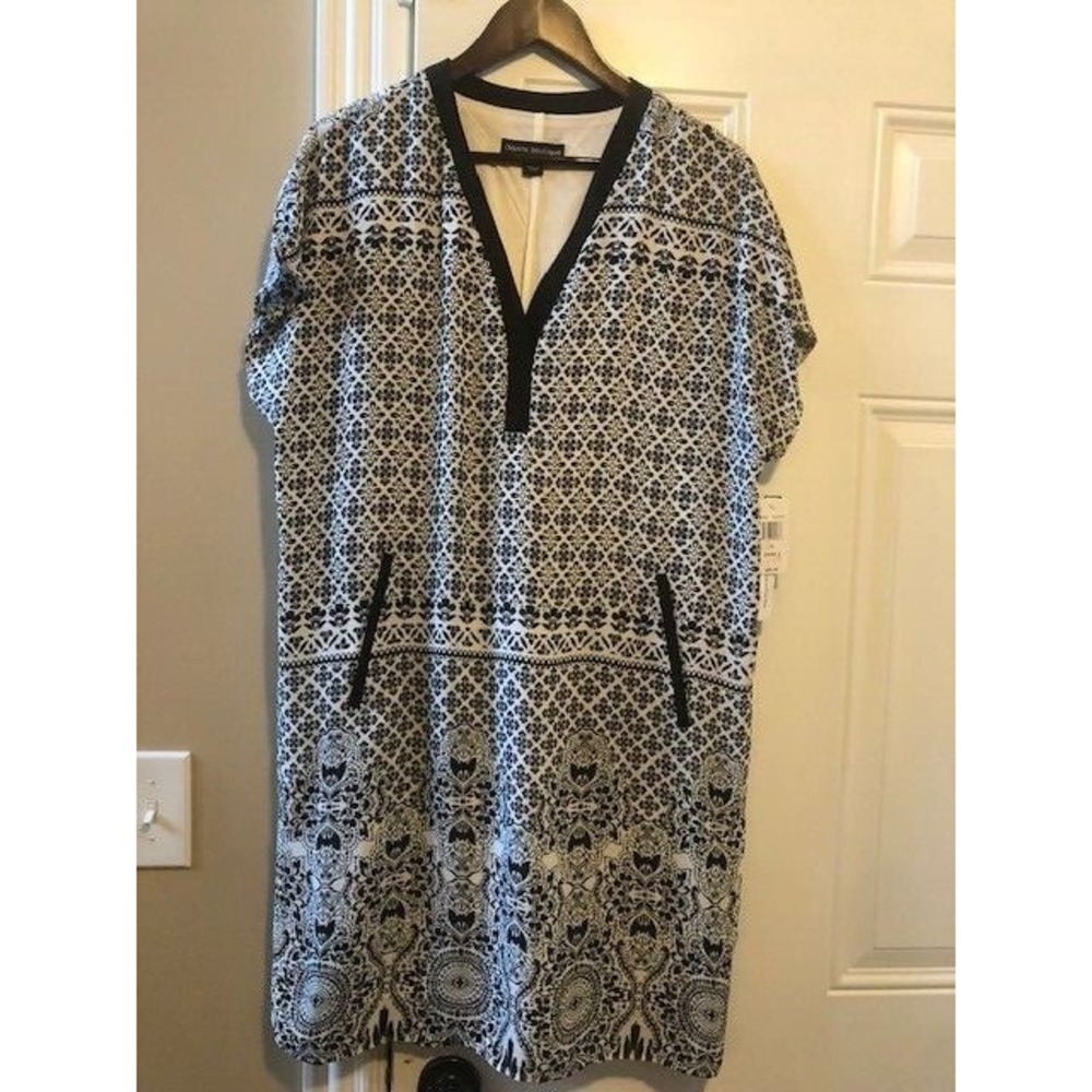 DANILLO BOUTIQUE Women's Dress Floral Size 12 Contrasting Trim Fully Lined NWT